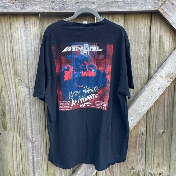 Anuel Real Hasta Da Muerta Black Graphic Band Tour Tee - Picture 4 of 6